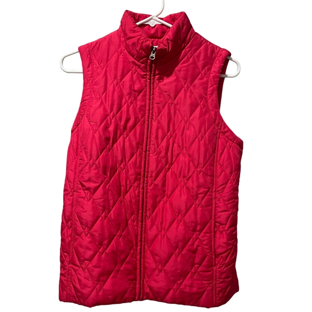 Croft & Barrow Women’s Coral Pink Lightweight Quilted Packable Vest Small Zip‎